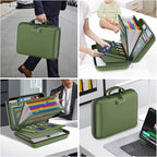 DocSafe Fireproof File Organizer with Lock, Hard-Shell Case Fireproof Document Box with 13 Pocket Accordion File Folder, Port