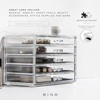 BINO THE MANHATTAN SERIES Acrylic Makeup Drawer Organizer- 5 Drawers | Clear Beauty Organizers and Storage| Cosmetic & Makeup