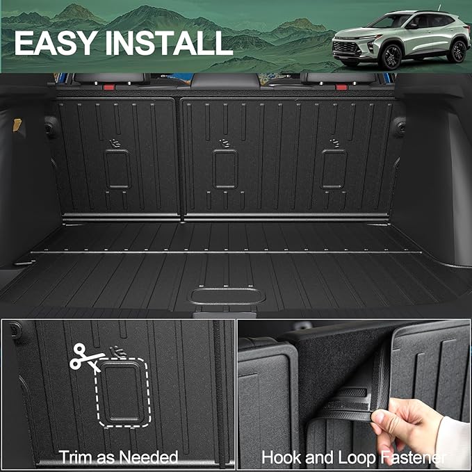 Cargo Mat for 2024-2026 Chevy Trax/Buick Envista, All Weather TPE Cargo Mat with 3rd Seat Back Cover and Left Storage Mat for Chevy Trax Accessories