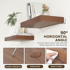12 Inch Deep Floating Shelves | 24 Inch Walnut Floating Shelves | 24" W x 12" D Rustic Wood Shelves for Wall | Deep Shelves f