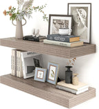 30 Inch Floating Shelves | 12 Inch Deep Grey Floating Shelves Set of 2 | 30" W x 12" D Rustic Wood Shelves for Wall | Deep Gr