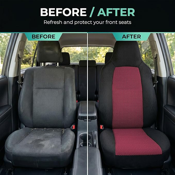 FH Group Automotive Front Car Seat Covers for SUV, Trucks, Sedan and More - Universal Fit Front High Back Design Interior Acc