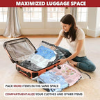 Vacuum Bags for Travel with Rechargeable Pump, 10 Large Compression Packing Seal Bags for Luggage Suitcase, Space Saver for C