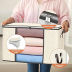 90 L Large Storage Bags, 4 Pack Clothes Storage Bins Foldable Closet Organizers Storage Containers with Reinforced Handle for