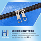 HOMESURE 8 Pack Large Strong Moving Bags with Zippers & Carrying Handles - Water-Resistant - Heavy Duty Storage Tote for Spac