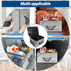 WOLT Car Trunk Organizer with Lid, Collapsible Multi Compartment SUV Organizer with Non-Slip Base Adjustable Straps