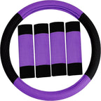 FH Group Flat Cloth Car Seat Covers Purple/Black