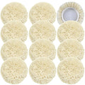 12 PCS Wool Buffing Polishing Pads 3 Inch, Natural Wool Cutting Pads with Hook and Loop Backing Compound & Polishing for Automotive Car Boats Glass Furniture Repair