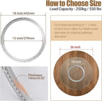 18 Inch Lazy Susan Heavy-Duty Aluminium Alloy Rotating Bearing Lazy Susan Hardware- Mute Bearing Turntable Ring Hardware for 
