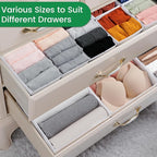 Criusia 16 Pack Underwear Drawer Organizer, Drawer Organizer Clothes, Foldable Cloth Storage Box Closet Dresser Drawer Divide