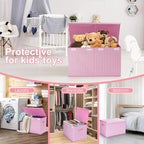 Mayniu Extra Large Toy Box Chest with Dividers, 120L Sturdy Toy Storage Organizer Bin Boxes Basket for Kids, Boys, Girls, Liv