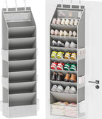 Criusia Shoe Organizer, Over the Door Shoe Organizer, Hanging Closet Shoe Storage with Large Deep Pockets, Fits 16–24 Pairs o