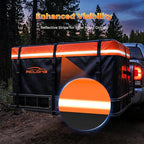 Hitch Mount Cargo Carrier Bag, Waterproof Soft Shell 20 Cubic Feet, Universal for Truck Pickup with Hitch Basket, 8 Reinforced Straps, Solid Buckles,Reflective Strip,Carry Handles,Combination Lock