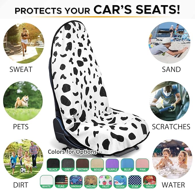 Waterproof Sweating Car Seat Cover for Post Gym Workout, Running, Swimming, Beach and Hiking, Universal Fit Non-Slip Bucket S