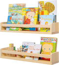 Fun Memories Nursery Book Shelves, 24Inch Floating Shelf for Wall, Wall Bookshelf for Kids Solid Wood Wall Mounted Shelves fo