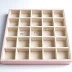 Frebeauty Earring Organizer Classic Jewelry Box 50 Slots Double Layer Jewelry Storage Case with 6 Necklace Hook and Bracelet 