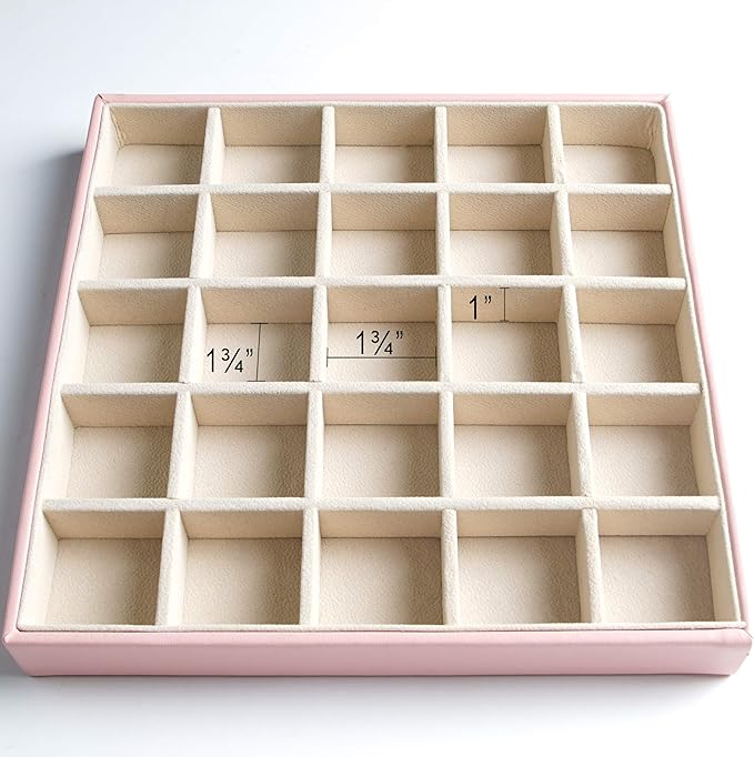 Frebeauty Earring Organizer Classic Jewelry Box 50 Slots Double Layer Jewelry Storage Case with 6 Necklace Hook and Bracelet 