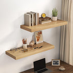 Dreamland 36" Floating Shelves for Wall, 12" Deep Thicker Oak Floating Shelves, Wall-Mounted Shelves for Bedroom, Living Room