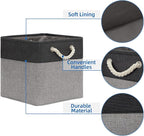 Temary Baskets 4 Pack Fabric Storage Cube Storage Baskets 13x13x13 Storage Cube Bins for Shelves with Handles, Basket for Org