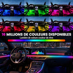 Dream Color Acrylic Interior Car Lights, 2 Pieces 75cm/29.5inch 128 Colorful Car LED Strip Light RGB Fiber Optic Rainbow Ambient Lighting bar, Universal Decoration Dynamic Atmosphere Neon Lights