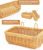 AceList Wall Hanging Basket, Boho Style Hand-Woven Hanging Storage Baskets - Set of 2, Ideal for Boho Room Decor, Kitchen, Ga