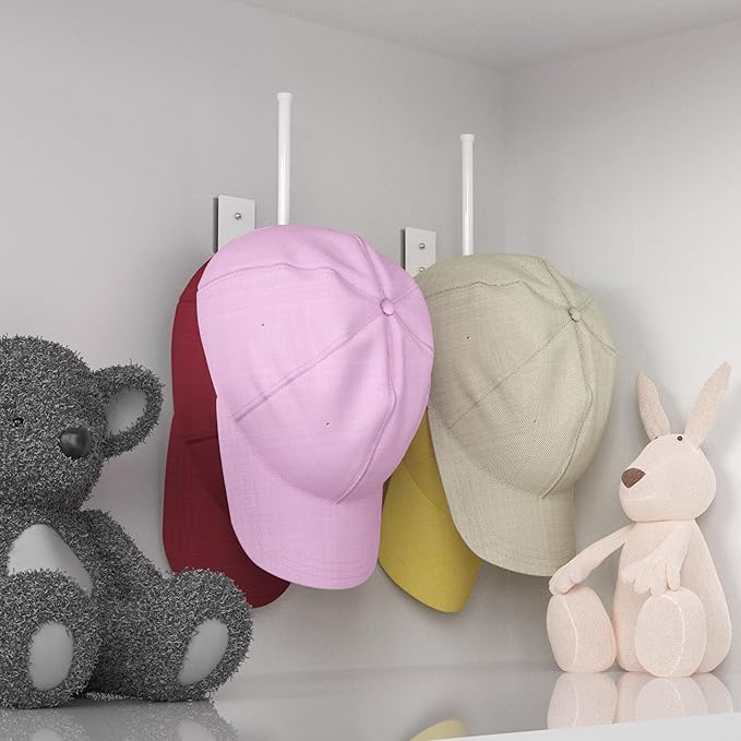 Durmmur 4 Pack Hat Racks for Baseball Caps, Stainless Steel Hat Organizer for Baseball Cap, Hat Holder Storage Organizer, Hat
