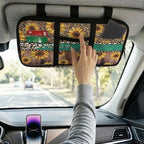 Sunflower Zippered Heavy Duty Sun Visor Organizer with Picture Holder Velcro Strap Storage Pouch with Multi-Pocket and Elastic Bands Easy Installation Universal Fit for Most Cars SUV