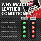 Malco Leather Conditioner for Cars - Cleans and Conditions Automotive Seats & Surfaces/Natural Moisturizers Soften, Restore a