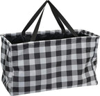 Household Essentials Black and White Plaid Krush Container All-Purpose Utility Tote