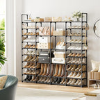 WOWLIVE 4 Row 10 Tiers Extra Large Shoe Rack Big Tall Metal Shoe Shelf, Heavy Duty Organizer for Closet Entryway, Boot Rack S