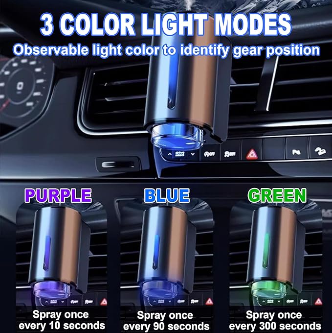 Smart Car Air Freshener, Car Air Freshener Diffuser, Rechargeable Cars Aroma Diffuser, 3 Levels of Adjustable Intelligent Car