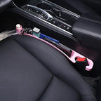 Supin Car Seat Gap Filler Set of 2, Multifunctional Seat Side Gap Filler with Organizer & Hook Function& 2 Storage for Stabilizing Phone,Keys Wallet, Fill The Gap Between Seat & Console (Pink)