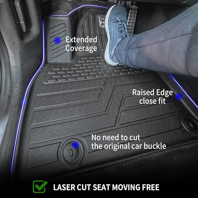 Rongtaod Floor Mats Compatible with 2020-2025 Kia Telluride 7&8 Seats Cargo Mat Trunk Mat Cargo Liner TPE All Weather Floor Liner 2024 Kia Telluride Accessories (Floor Mats)