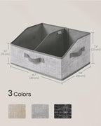 SONGMICS Set of 6 Storage Baskets, Foldable Storage Bins with Removable Dividers, Fabric Boxes, 15.7 x 11.8 x 7.9 Inches, Clo