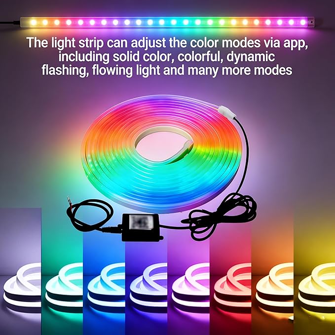 RGB LED Strip for Car Trunk Interior, Waterproof IP67 Multi-Color Car Trunk Lighting with Music Sync, Universal Car LED Strip Lights Decor