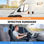 KUST 4-Pack Window Sun Shade for 2014-2025 Dodge RAM ProMaster 1500 2500 3500, Interior Accessories Cargo Van Sunshade Full Coverage Window Shades Silver & Black, Sun Shield Blocks UV Rays Heat