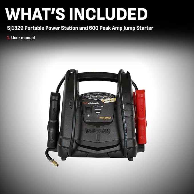 Schumacher Electric 800A Car Battery Jump Starter and Portable Power Station, 4-in-1 Solution, 150-PSI Air Compressor,
