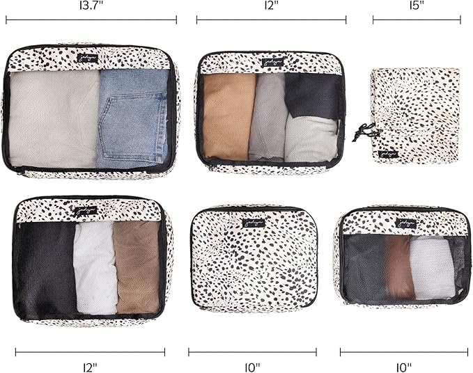 Jadyn Packing Cubes for Travel, 6-Piece Large Packing Cube Organizer Set for Suitcase, Duffel Bag, Luggage, Multiple Sizes Tr