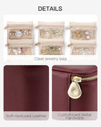 Vlando Jewelry Box with 12 Velvet Jewelry Bags Travel Jewelry Case for Girls Jewelry Organizers Necklace Rings Earrings Stora