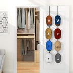 HapiRm Over Door Hat Rack - 2 Packs Hat Organizer with 8 Hooks Design, Hanging Baseball Cap Organizer Storage Holds Up to 40 