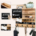 Key Holder for Wall Mounted Keys and Mail Holder Decorative Farmhouse Organizer Wall Hanger with Hooks Small Key Shelf for Ho