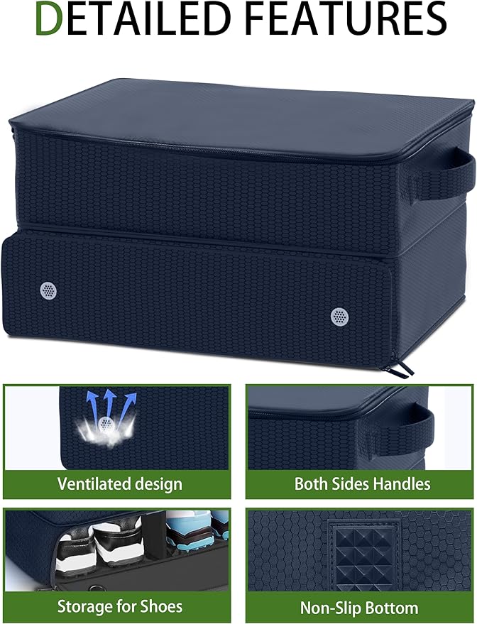 CAMPLAND 2 Layer Golf Trunk Organizer, Waterproof Car Locker for 2 Pair Shoes, Durable Storage for Balls, Tees, Clothes,