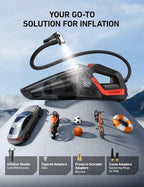 AstroAI 4-in-1 Car Vacuum Cleaner and Tire Inflator Portable with Accessories Air Compressor Digital Dual Values Display, 150