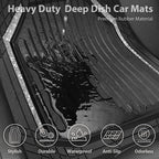 CAR PASS Glitter Heavy Duty Rubber Floor Mats for Car, Waterproof Liner Deep Dish Bling Car Mats Full Sets, Universal Trim to Fit for SUV Truck Sedans Vans, All Weather Floor Mats, Silver Sparkly