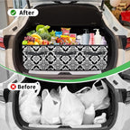 Reusable Grocery Bags Heavy Duty Shopping Bags Foldable Large Tote Bags with Long Handles & Hard Bottom