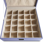 Frebeauty Earring Organizer Classic Jewelry Box 50 Slots Double Layer Jewelry Storage Case with 6 Necklace Hook and Bracelet 