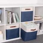 HNZIGE Baskets Fabric Storage Cubes Bins Baskets(3 Pack) Storage Baskets Cube for Shelf, Large Collapsible Organizer Closet B