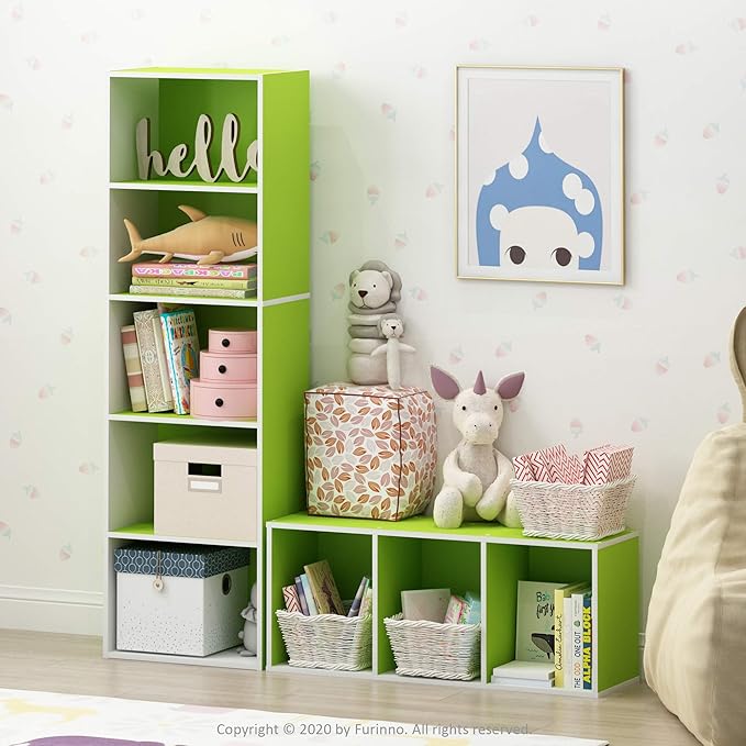Furinno LUDER Book Shelf, 3-Cube Bookshelf, Bookcase with Open Shelves, 9.3 x 12 x 31.5, Easy Assembly, for Living Room, Bedr