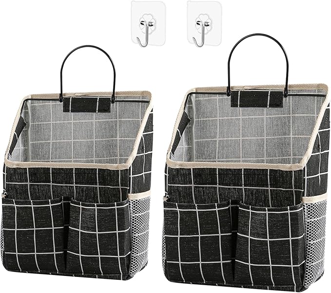 2pcs Wall Hanging Storage Bag,Wall Hanging Organizer Bags with Pockets, Wall Organizer Storage for Dormitory Bathroom Bedroom