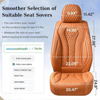 Coverado Seat Covers, Car Seat Covers Full Set, Leather Car Seat Cover, Car Seat Covers Front Seats Back Seat Cover Seat Prot